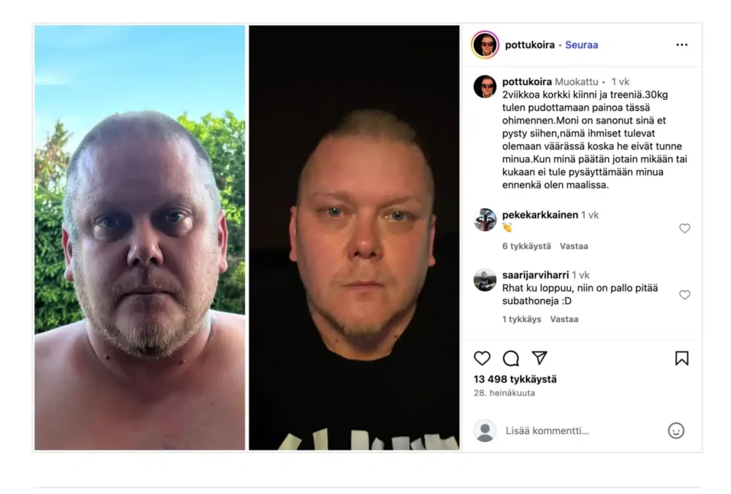 Pottukoira Kick Instagramissa